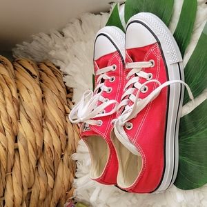 Women Red converse sneakers size 8
